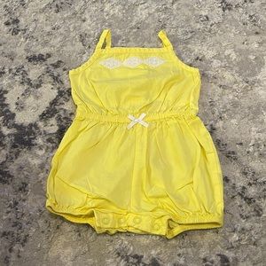 Girls 6 Months Carter’s Yellow Onesie with snapped bottoms